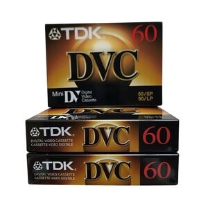 TDK DVC 60 Mini Digital Video‎ Cassette Tapes Lot Of 3 New & Sealed